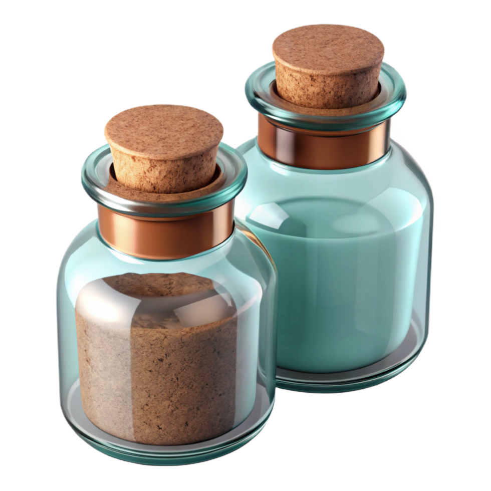 wonderful vintage Glass Storage Jars with Bamboo Lids Isolated original png