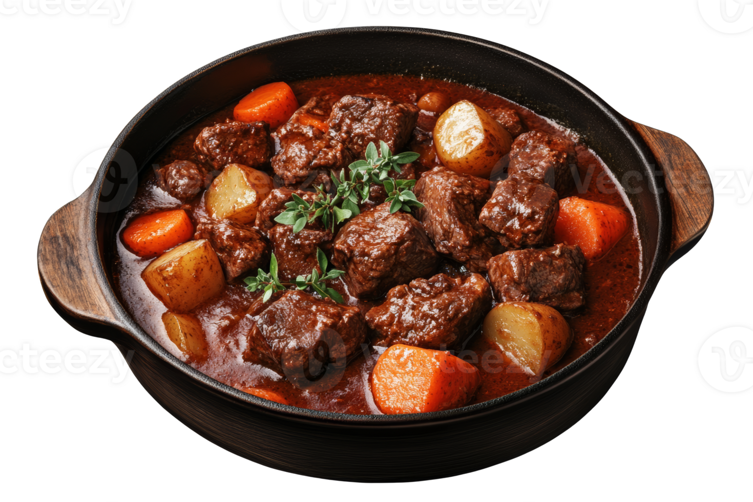 Warm beef stew with carrots and potatoes png