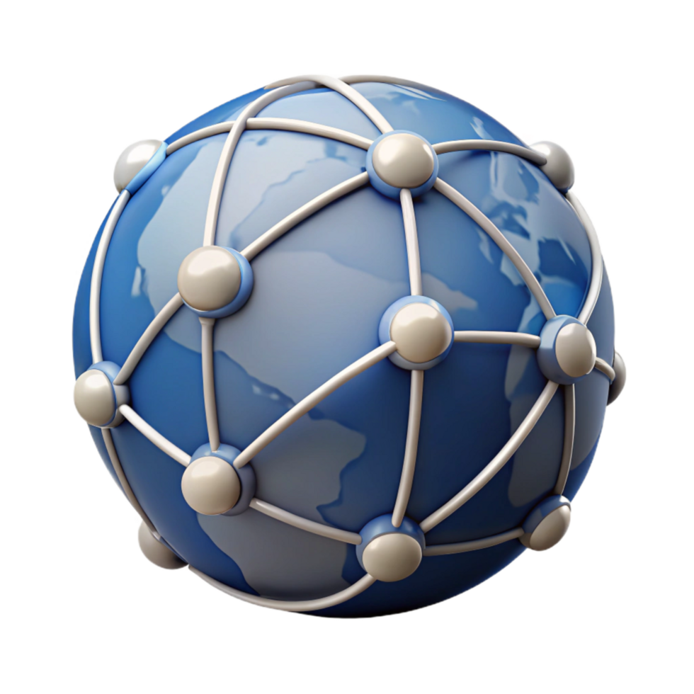 beautiful contemporary Global Business Network Cutout with White Lines high resolution png