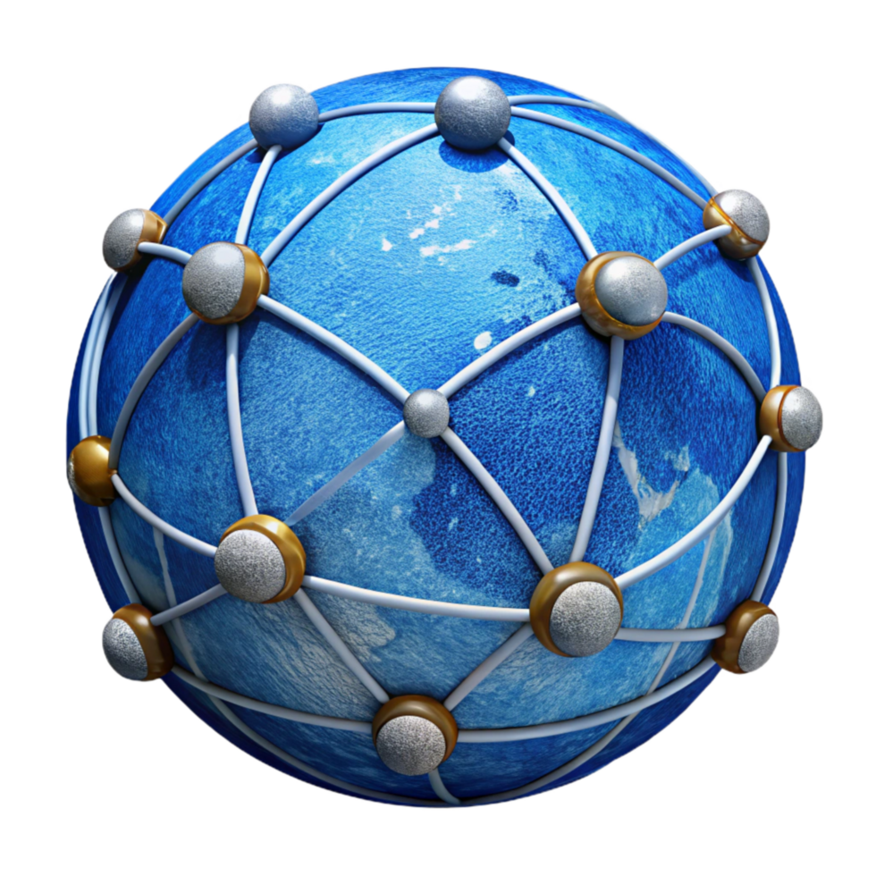 serene classic Global Communication Network Isolated with World Map original png
