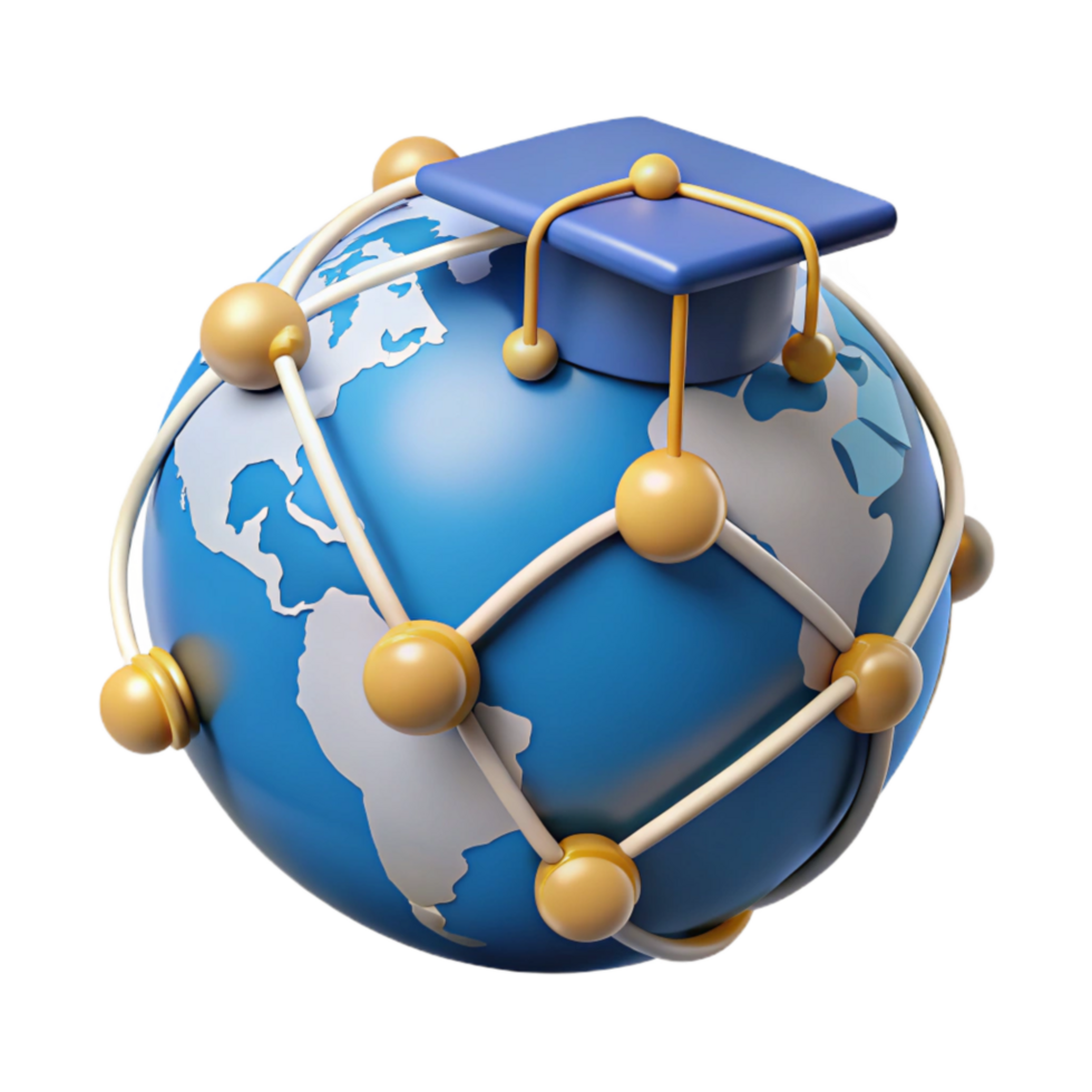 wonderful rustic Global Education Network Map Isolated exclusive png