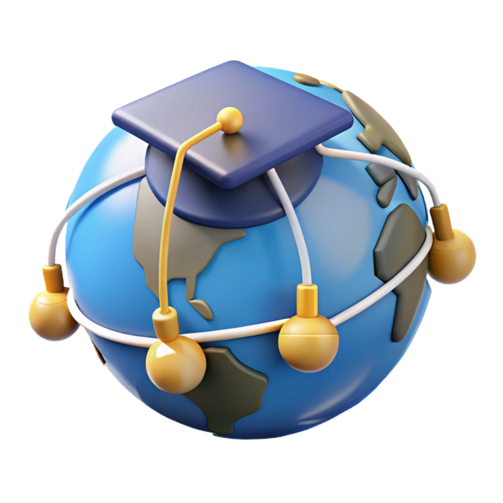 vibrant traditional Global Education Network Map Isolated authentic png
