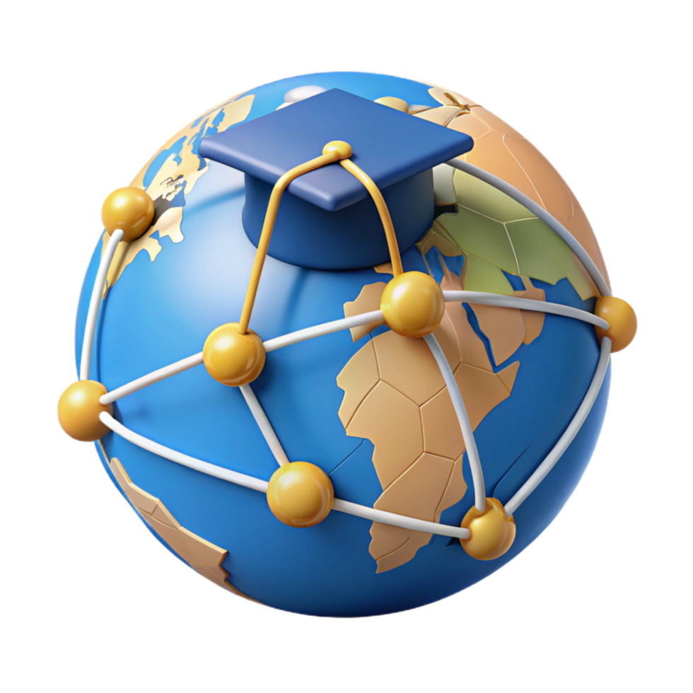 impressive modern Global Education Network Map Isolated original png