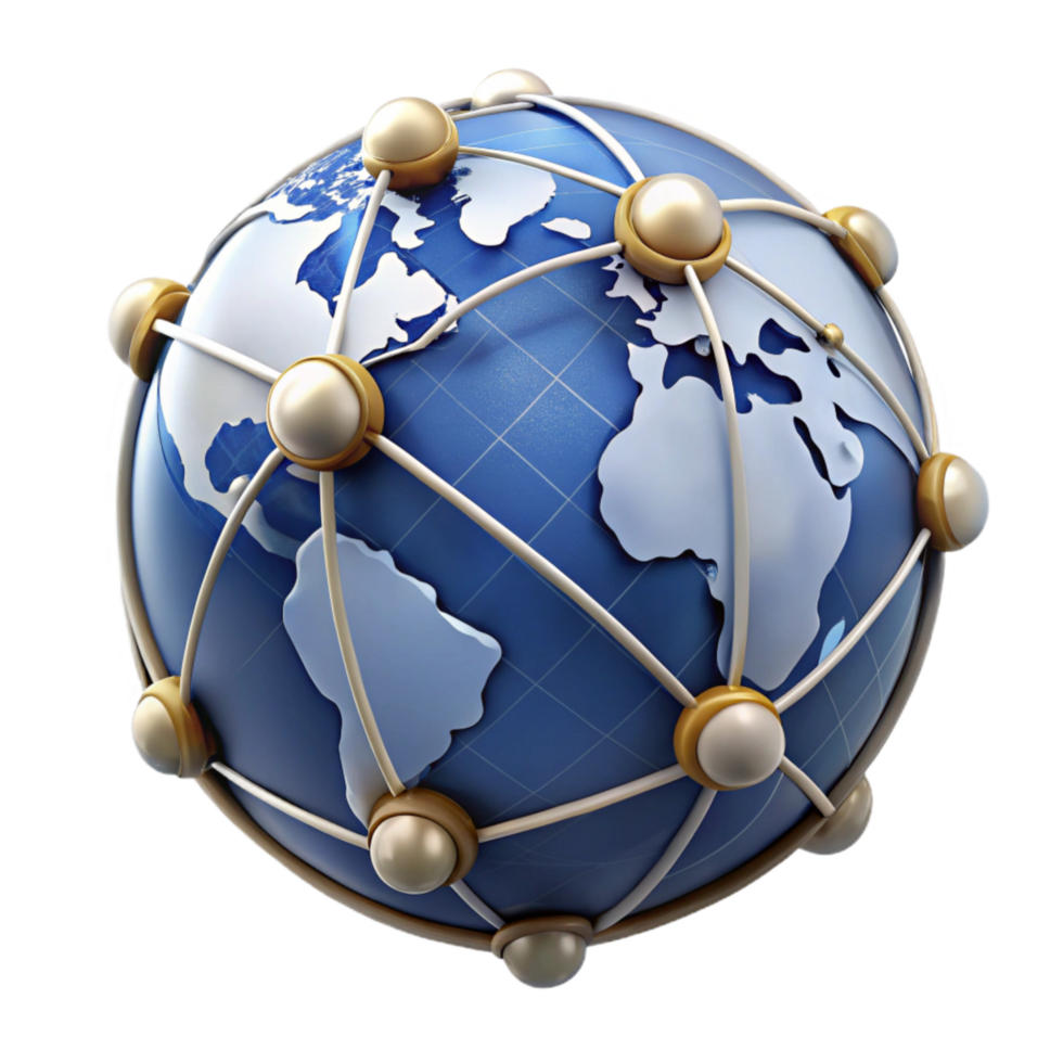 magnificent modern Global Network Connections Transparent Background detailed png