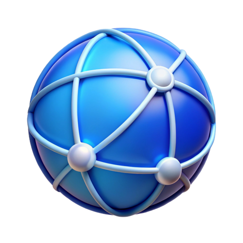 impressive rustic Global Network Icon Blue Gradient Transparent Background premium png