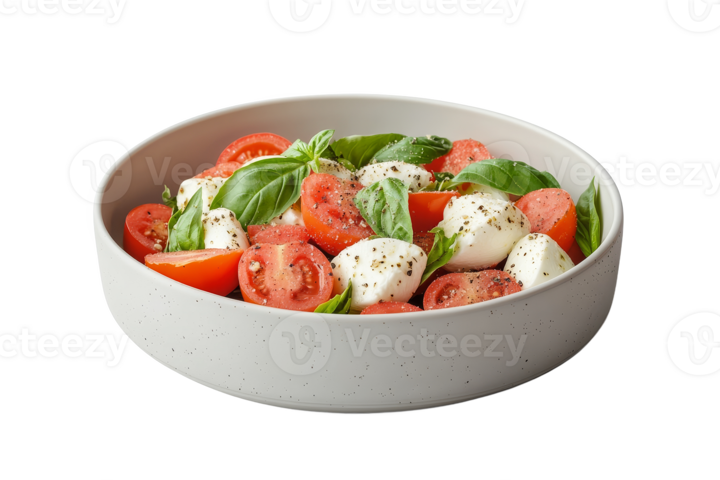 Fresh tomato and mozzarella salad with basil png