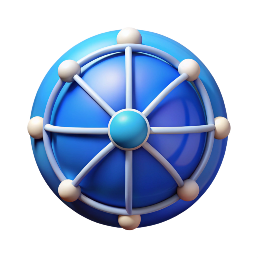 extraordinary creative Global Network Icon Transparent Background with Blue Gradient original png