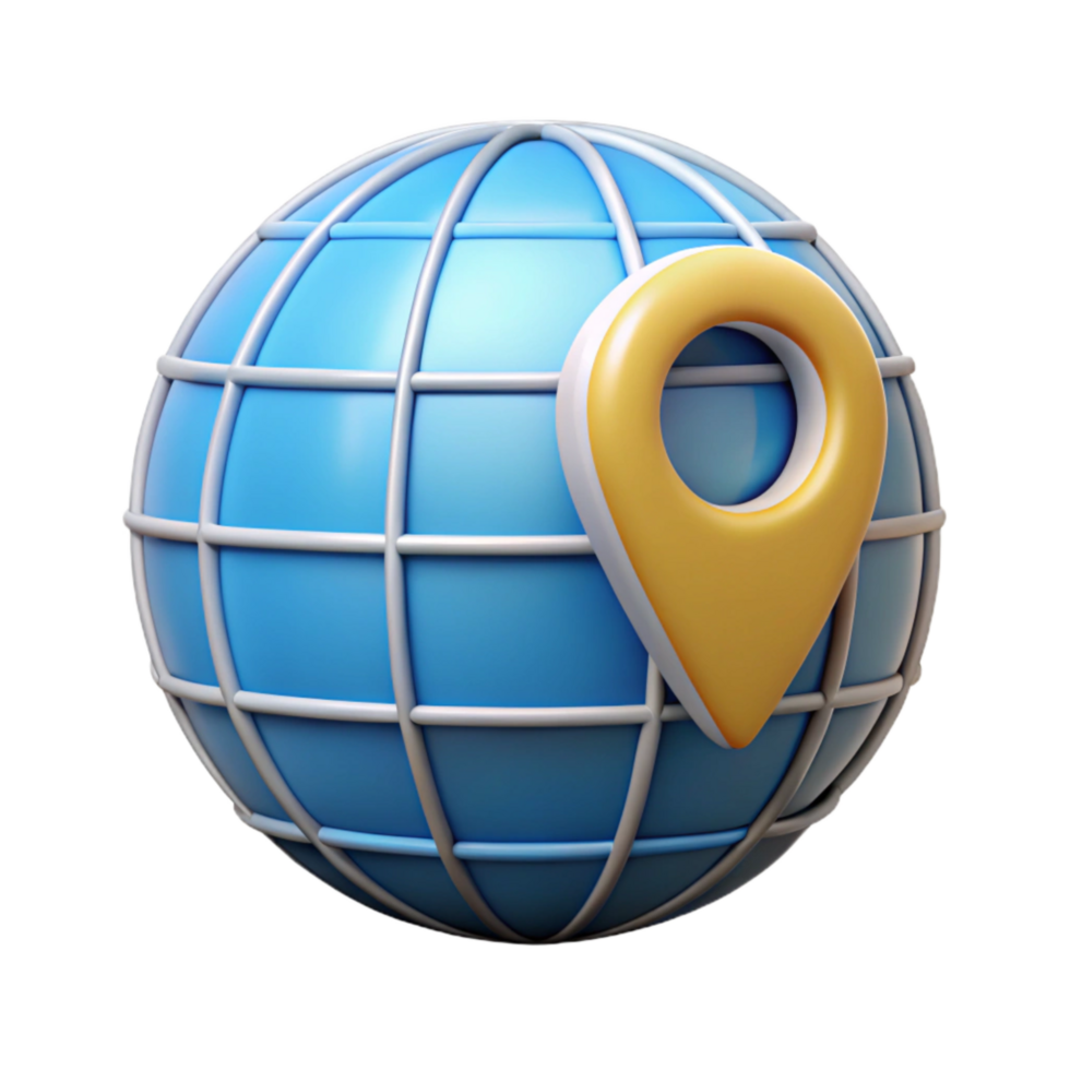 stunning abstract Global Travel Destination Icon Isolated png
