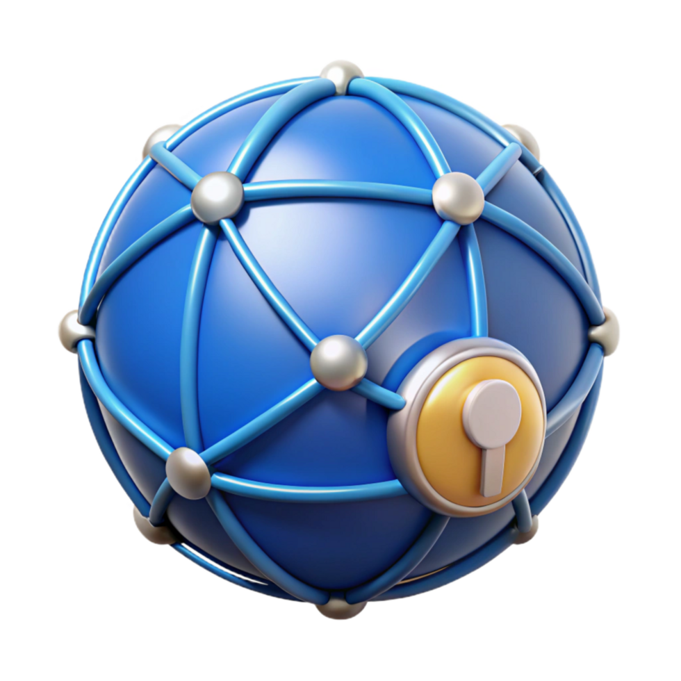 magnificent modern Global Network Security Illustration with Blue Globe Transparent Background high resolution png