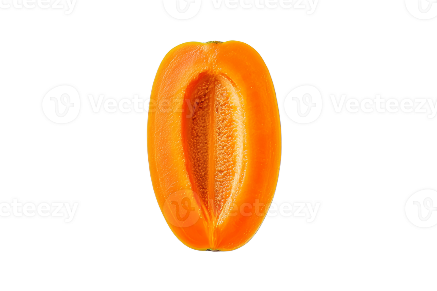 Freshly cut ripe papaya on a white background png