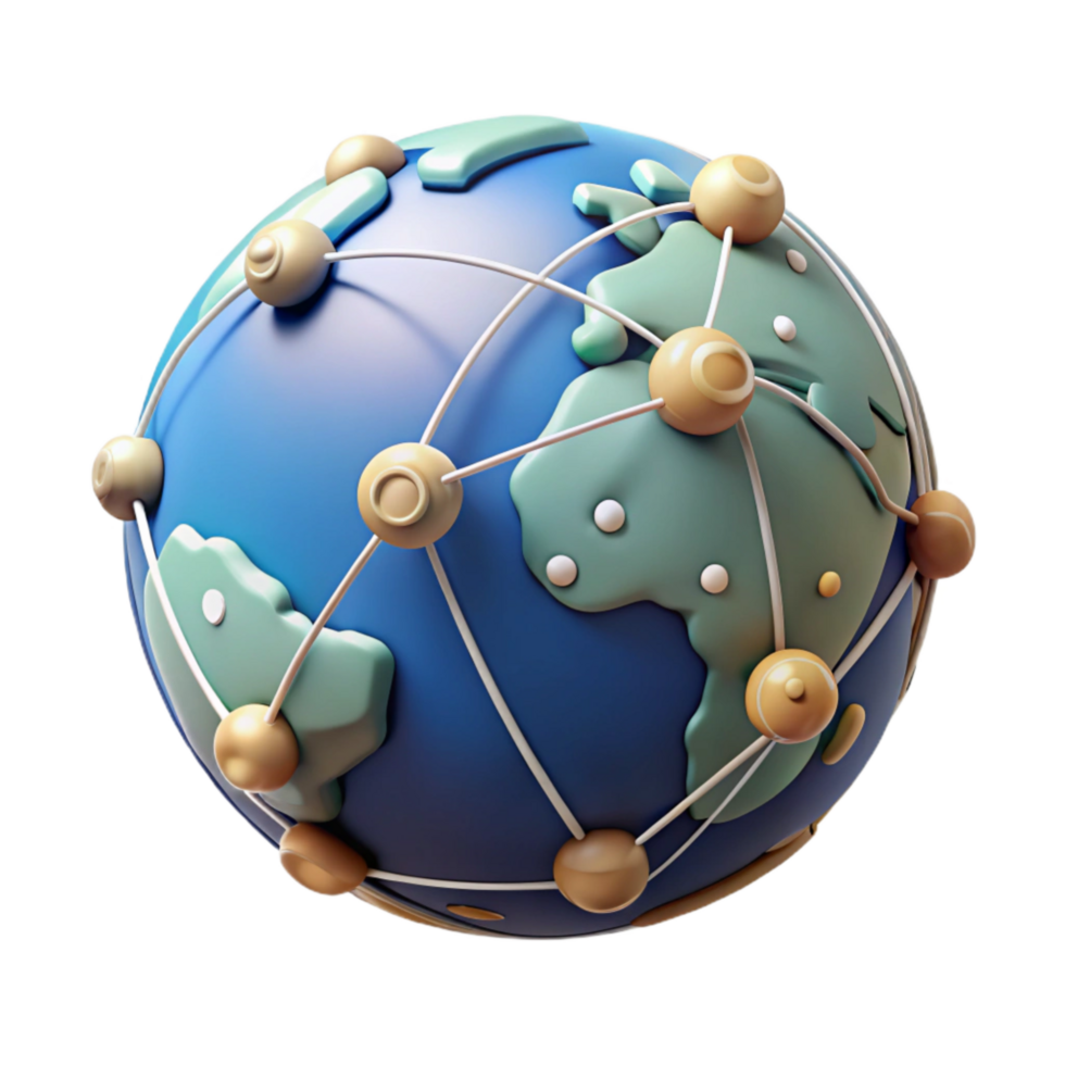 impressive minimalist Globe with Connected Language Networks Cutout authentic png