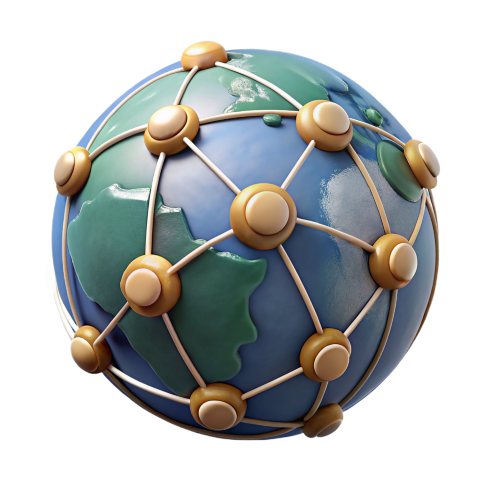 dramatic artistic Globe with Connected Language Networks Cutout original png