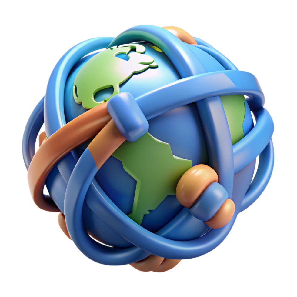 extraordinary artistic Globe with Intertwined Speech Bubbles Cutout authentic png