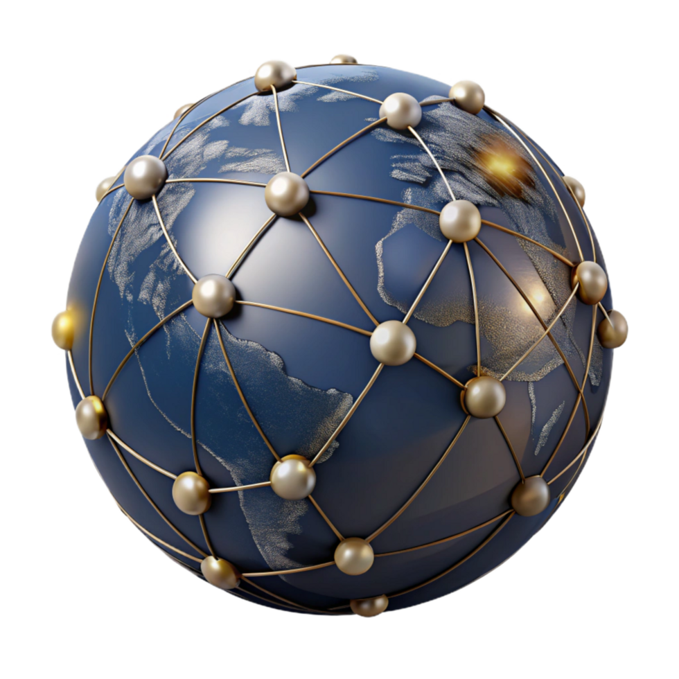 impressive contemporary Globe with Network Connections Transparent Background genuine png