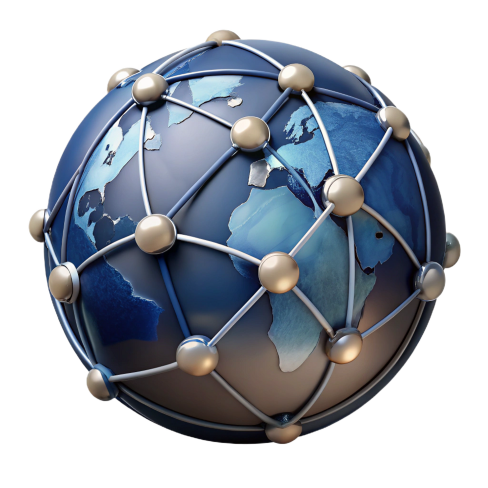 impressive creative Globe with Network Connections Transparent Background png