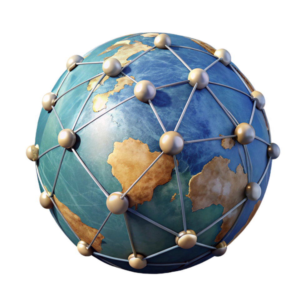 magnificent rustic Globe with Network Connections Transparent Background exclusive png
