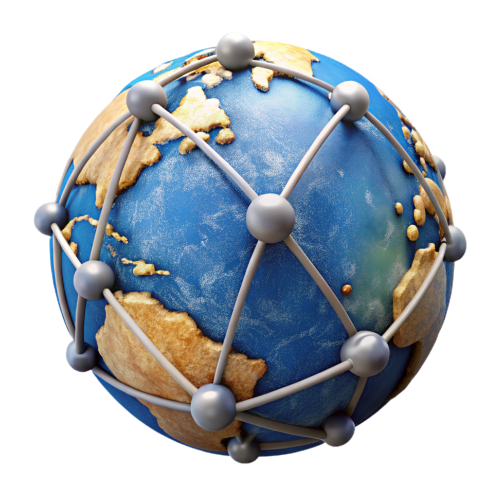 stunning modern Globe with Network Connections Transparent Background professional png