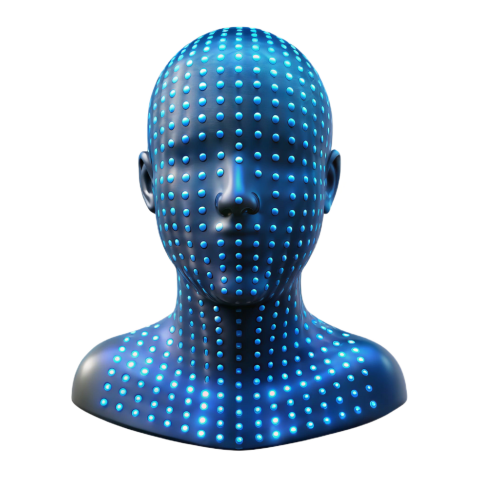 wonderful vintage Glowing Binary Code Forming Human Face Silhouette Transparent authentic png