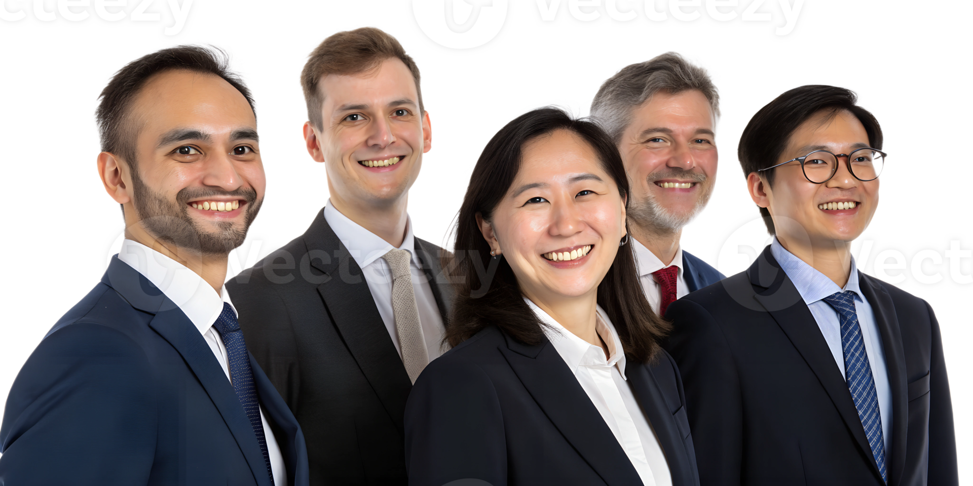 Smiling professionals in a studio png