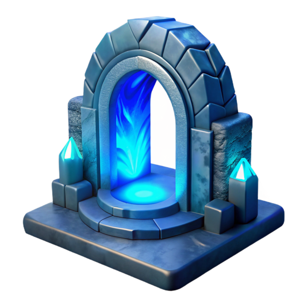 stunning vintage Glowing Blue Mindscape Portal Cutout png