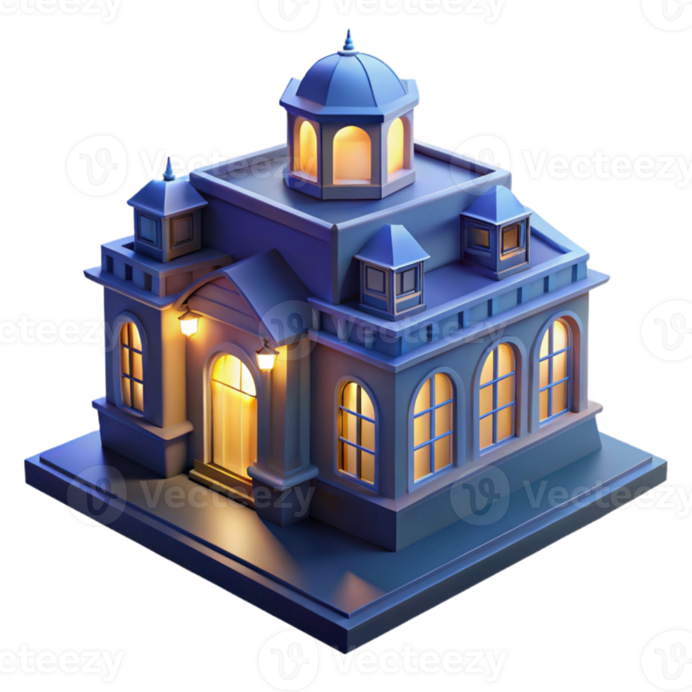 impressive creative Glowing Building Night Scene Transparent high resolution png