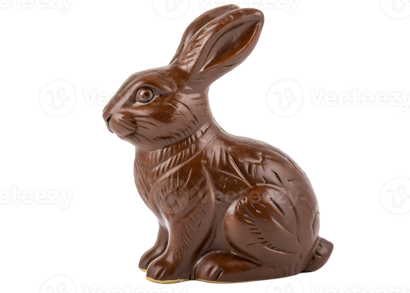 Chocolate rabbit sculpture displayed for Easter png