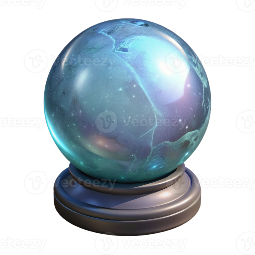 wonderful minimalist Glowing Crystal Ball Rotating Slowly Isolated premium png