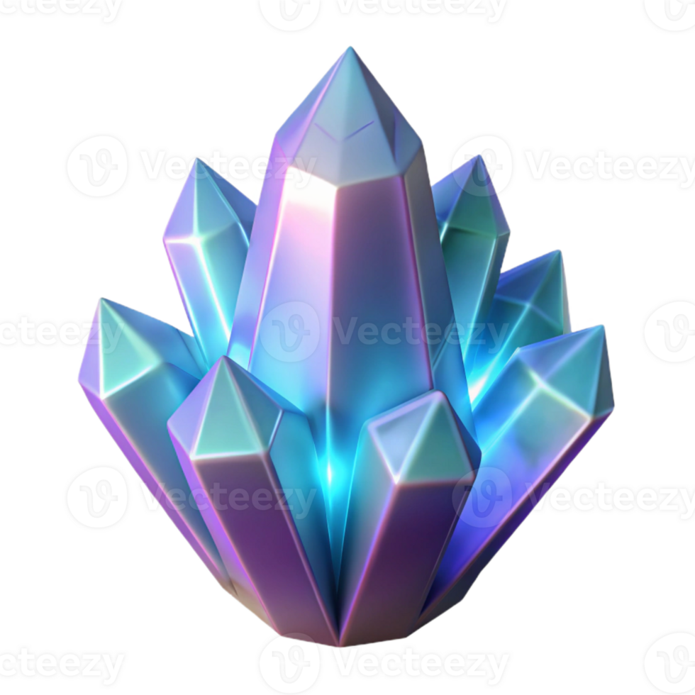 elegant artistic Glowing Crystal Formation Isolated with Soft Lighting genuine png