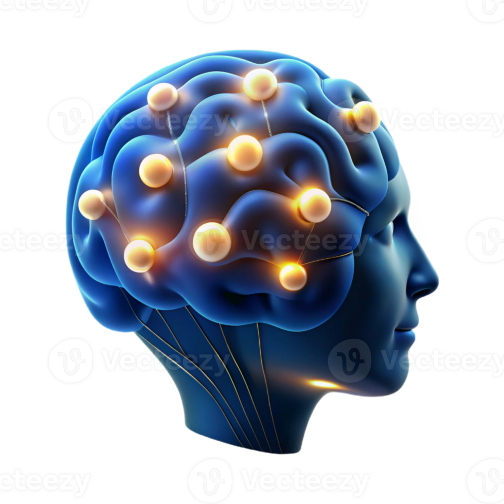 extraordinary abstract Glowing Data Points Forming Human Head Silhouette Cutout professional png
