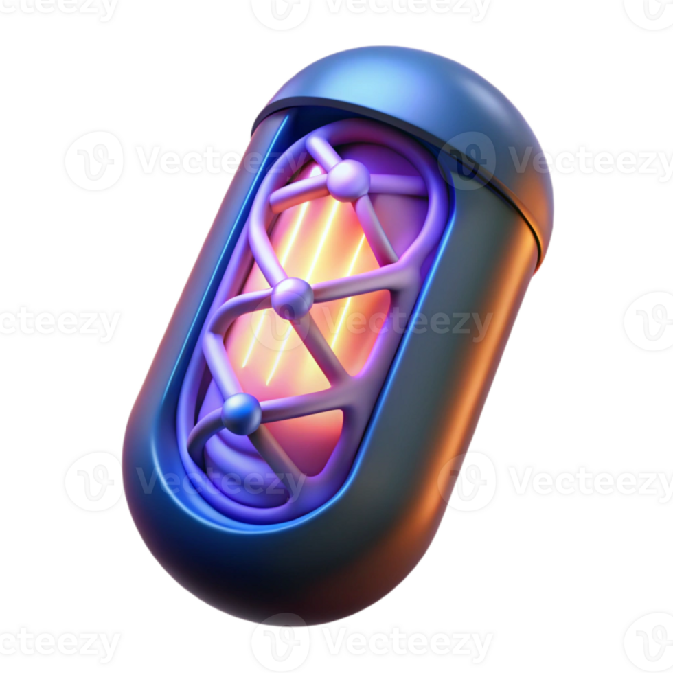 beautiful traditional Glowing Dna Helix with Data Points Isolated Element professional png