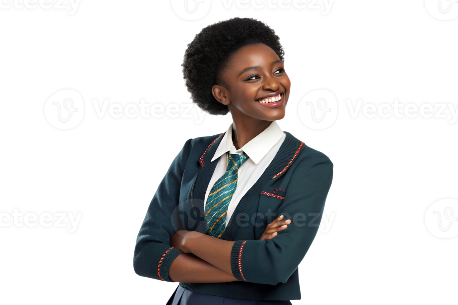 zuversichtlich Schüler im Uniform lächelt png
