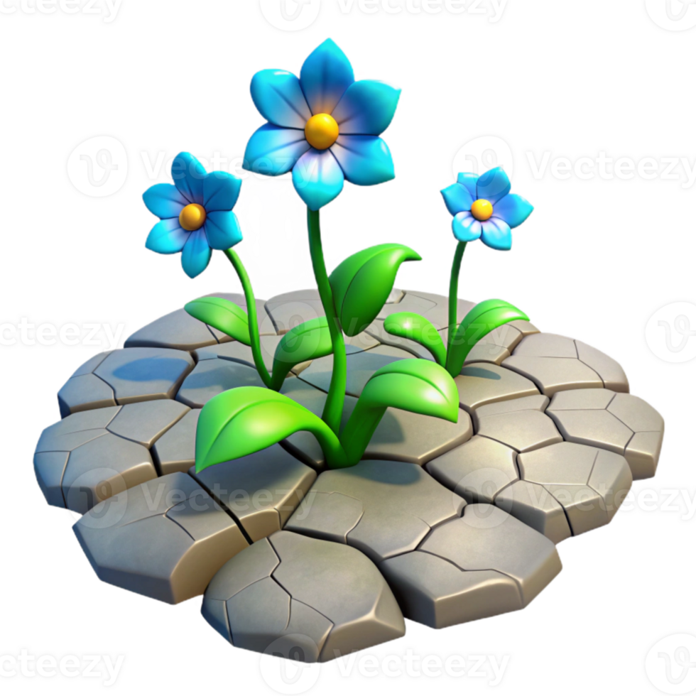 wonderful classic Glowing Flowers Through Cracked Pavement Cutout professional png