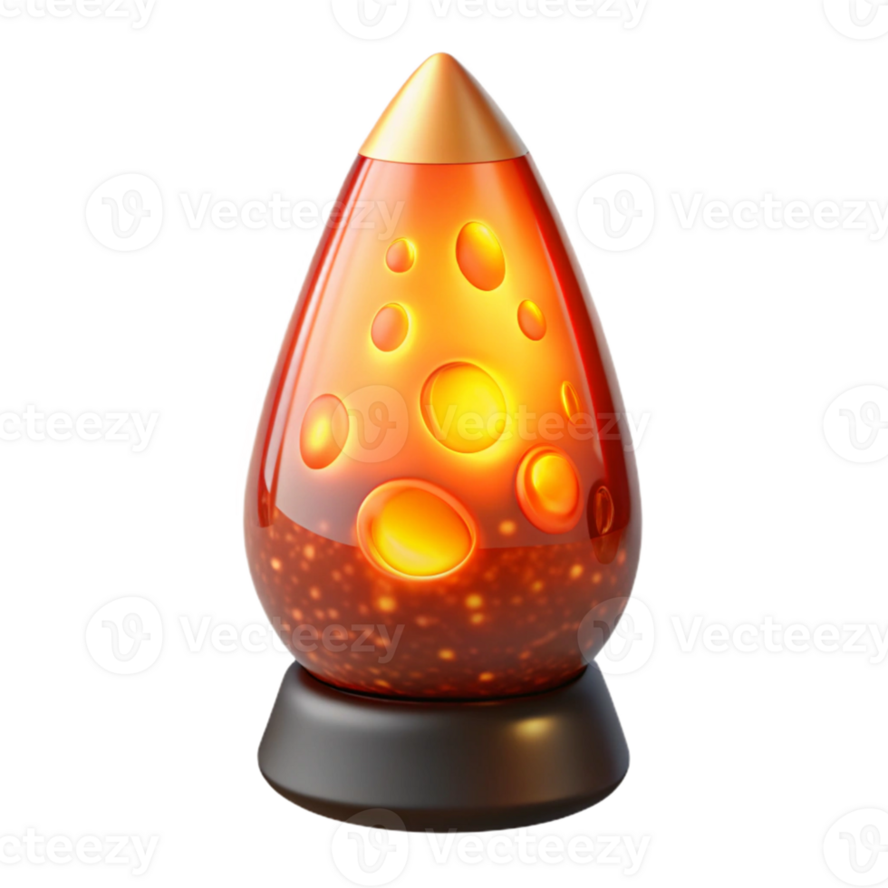 wonderful minimalist Glowing Lava Lamp Molten Wax Isolated genuine png