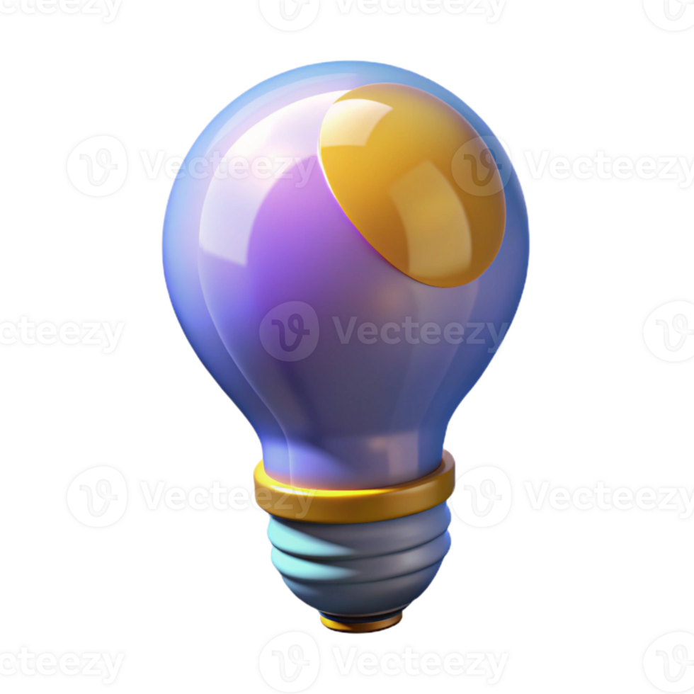 elegant contemporary Glowing Lightbulb Icon Isolated on Transparent Background premium png