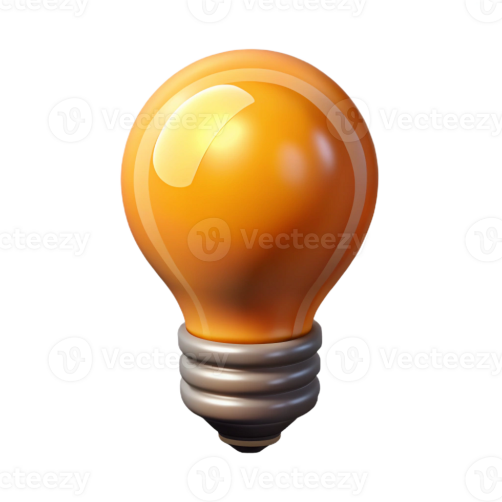 magnificent minimalist Glowing Lightbulb Icon Isolated on Transparent Background professional png