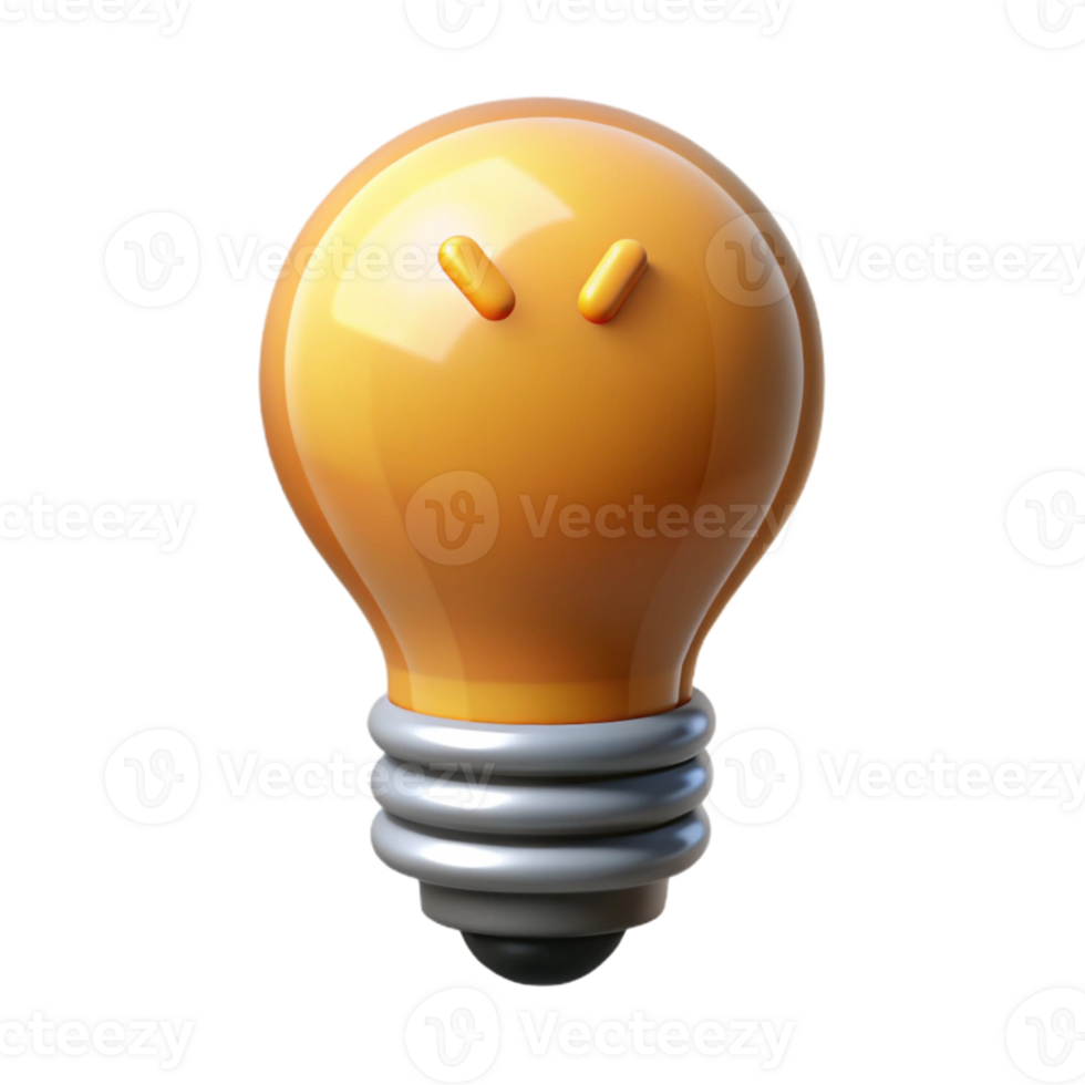 dramatic modern Glowing Lightbulb Icon Isolated on Transparent Background detailed png