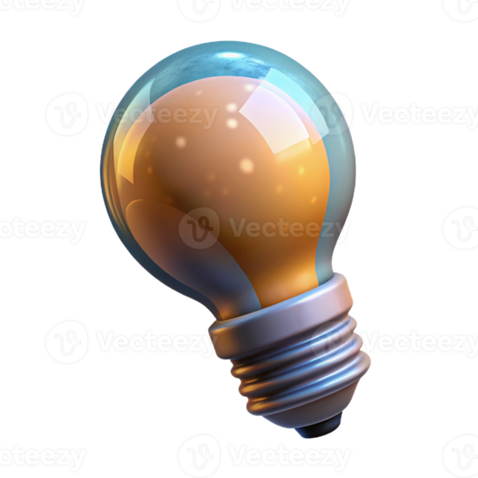elegant creative Glowing Lightbulb Representing Idea Generation Transparent high quality png