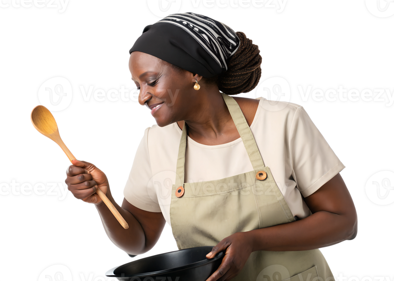 Joyful cook preparing meal in cozy kitchen setting png