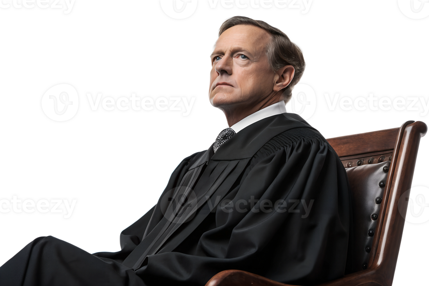Judge in courtroom attire during trial png