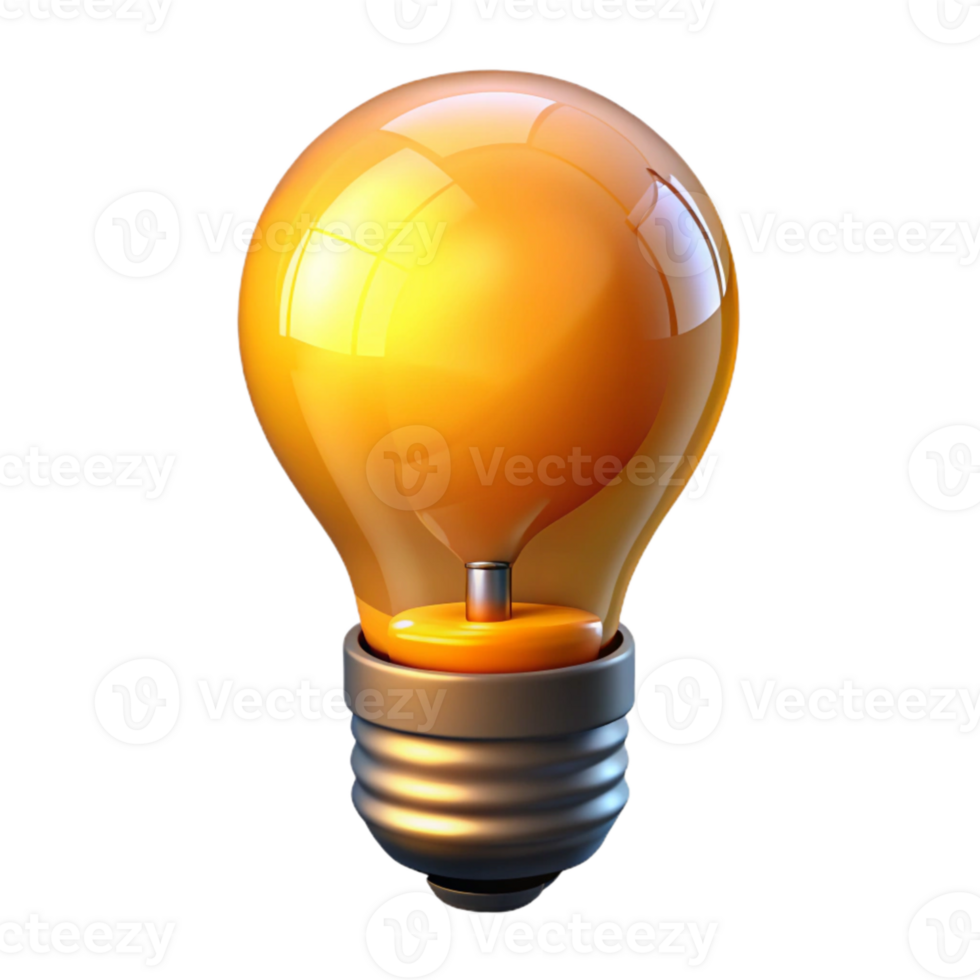 elegant creative Glowing Light Bulb with Filament Transparent png
