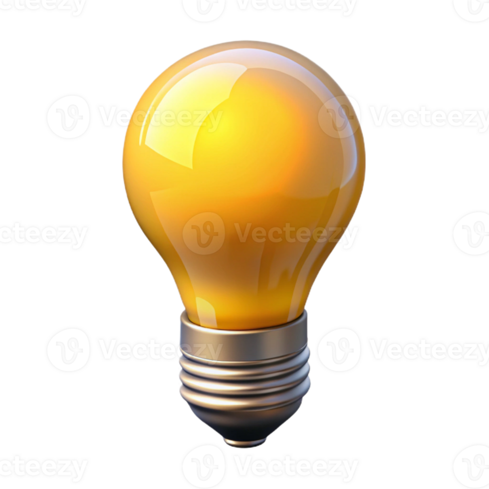 dramatic creative Glowing Light Bulb with Filament Transparent premium png