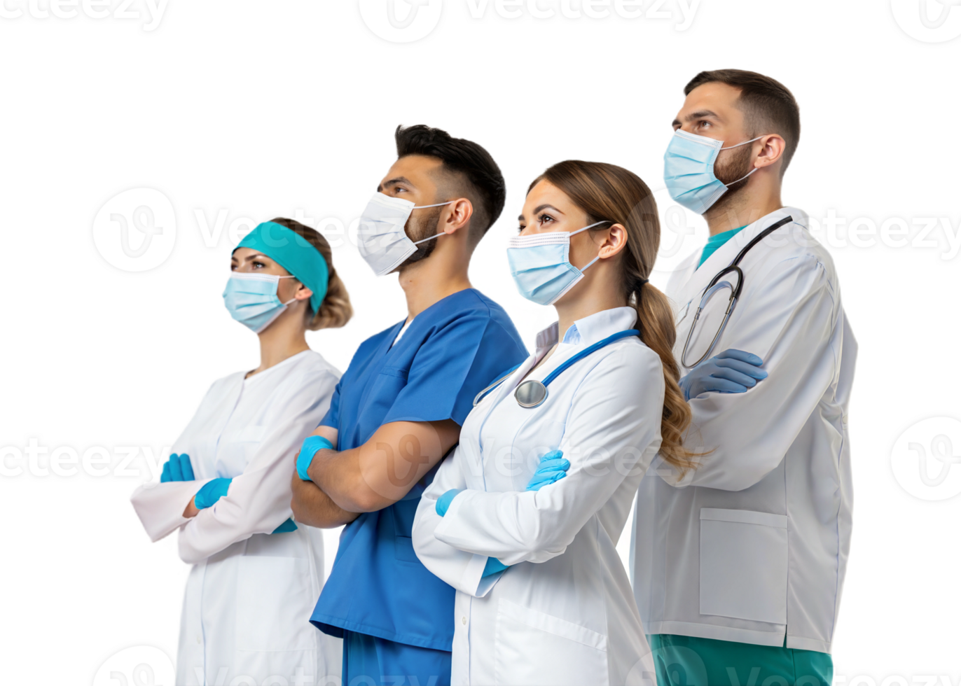 Healthcare professionals display unity and care png