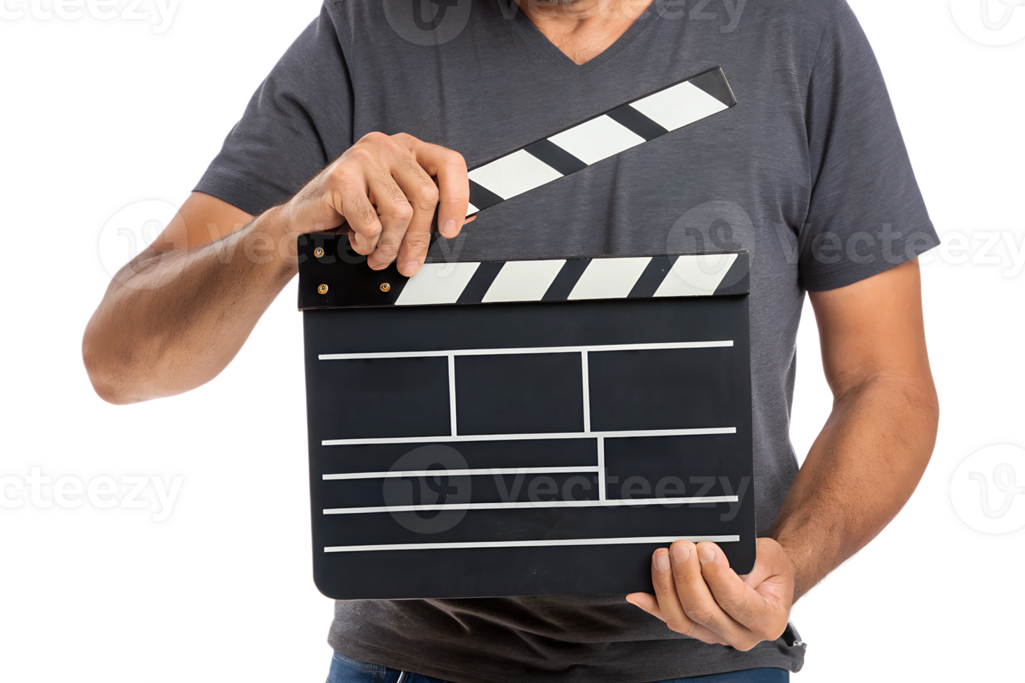 Clapperboard being used for film production scene png