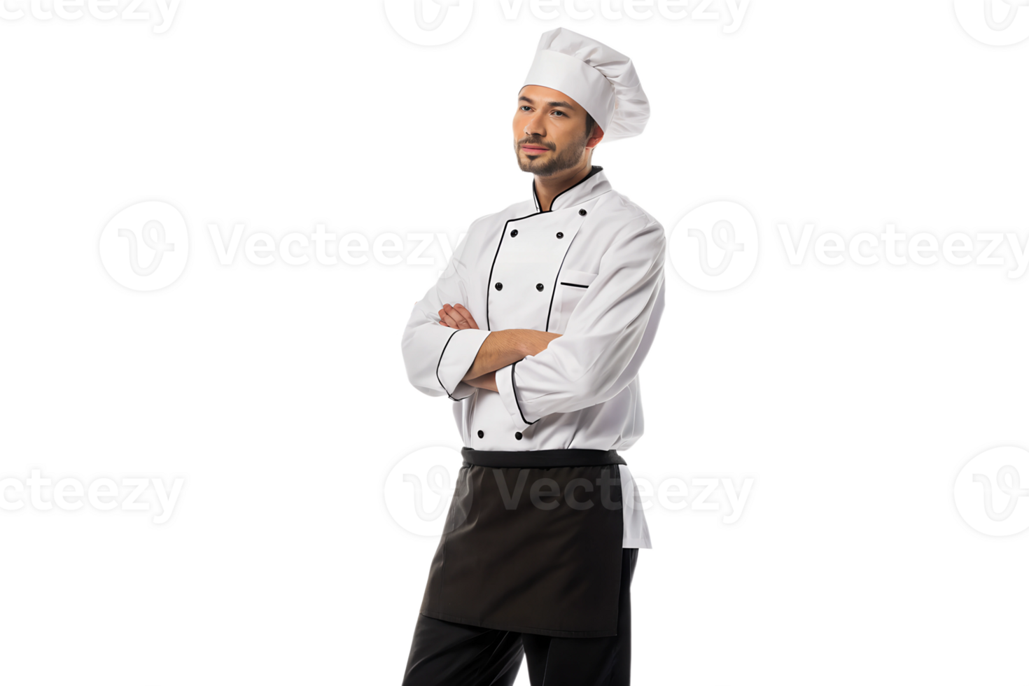 Professional chef in uniform ready for work png