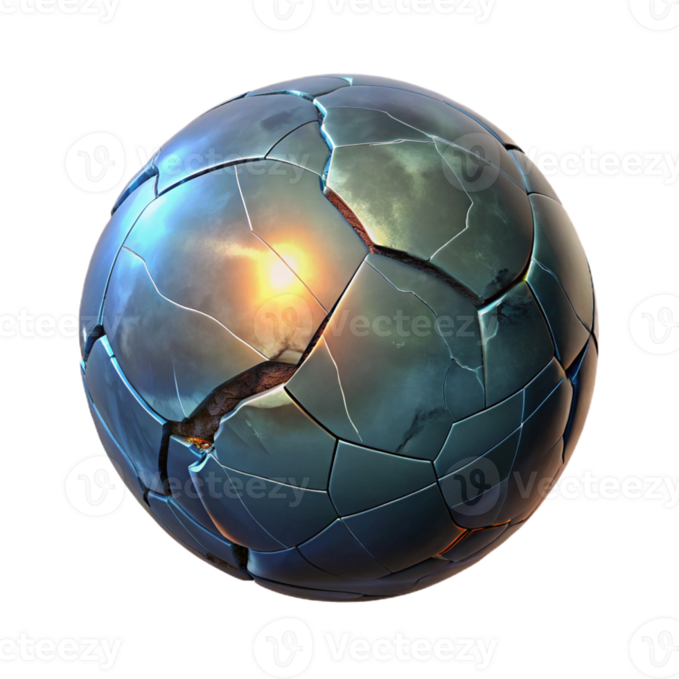 dramatic traditional Glowing Orb Through Cracked Surface Cutout png