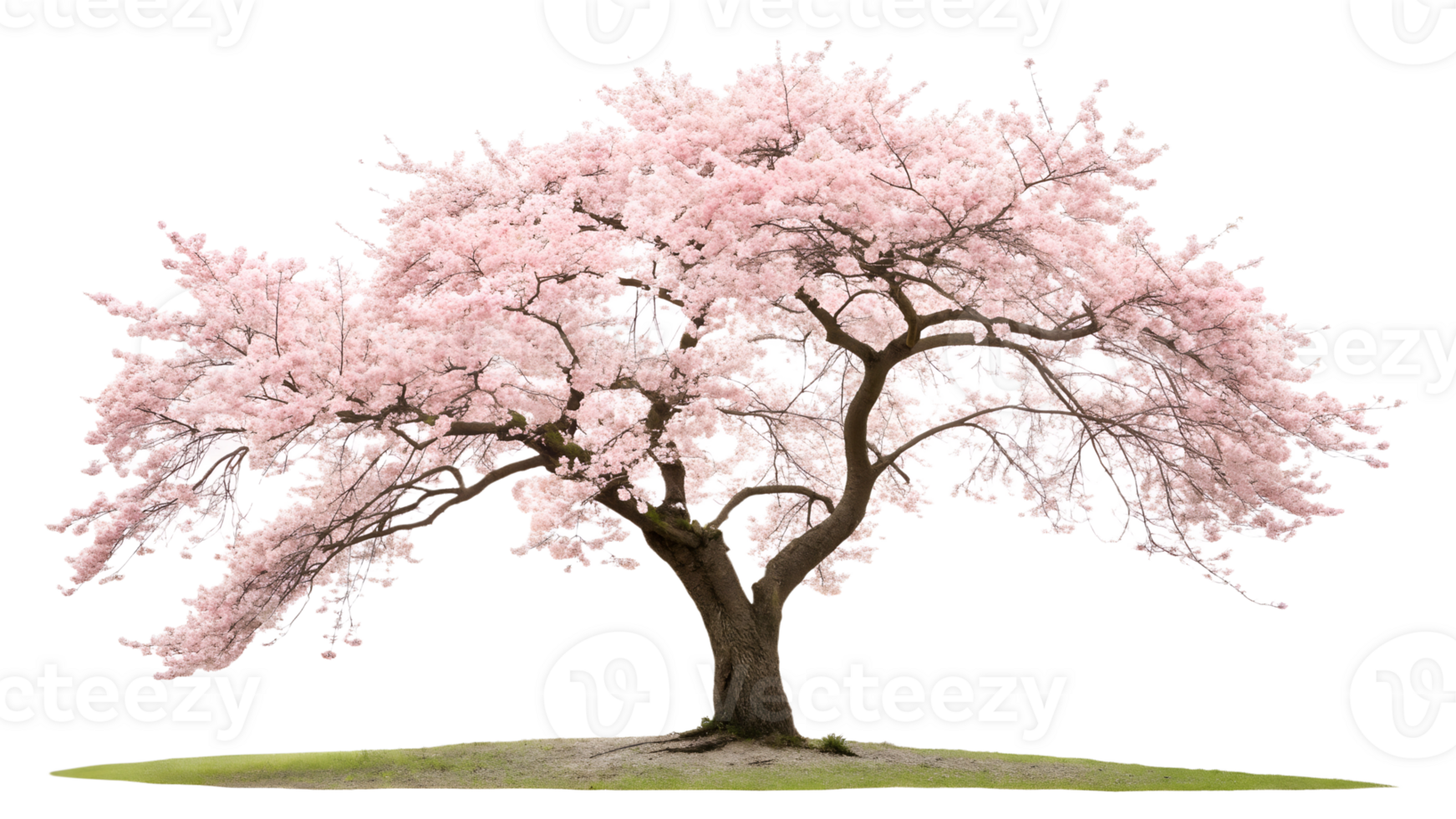 Cherry blossom tree in full bloom displays beauty png