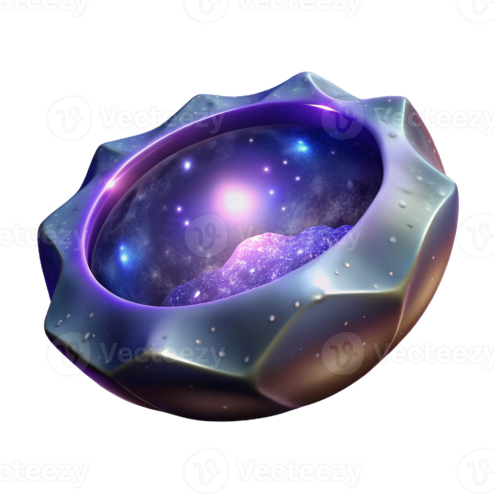beautiful creative Glowing Spacetime Rift Isolated with Starfield Background detailed png