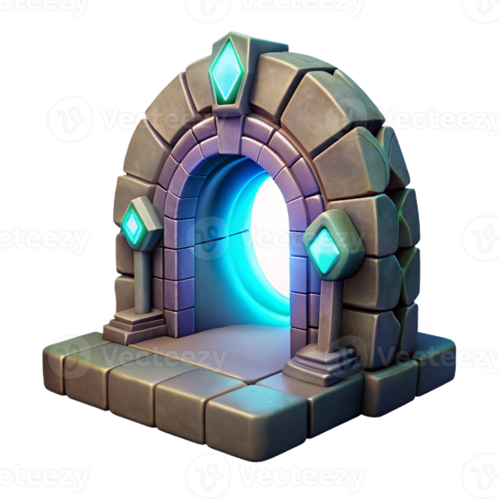 dramatic creative Glowing Portal to Virtual World Isolated Element high resolution png