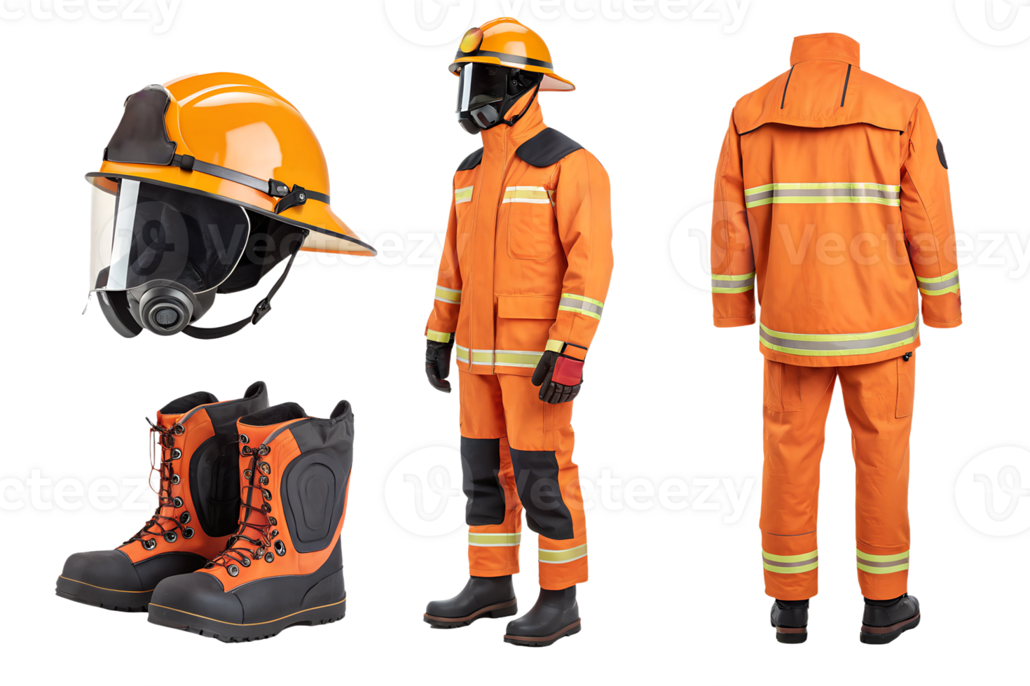 Firefighter gear and essential equipment png