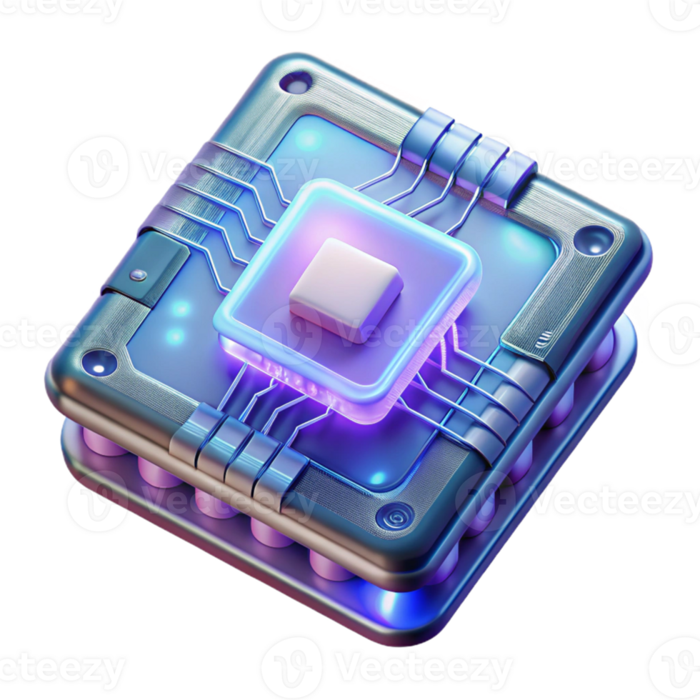 dramatic rustic Glowing Quantum Circuit Board Isolated on Transparent Background high quality png